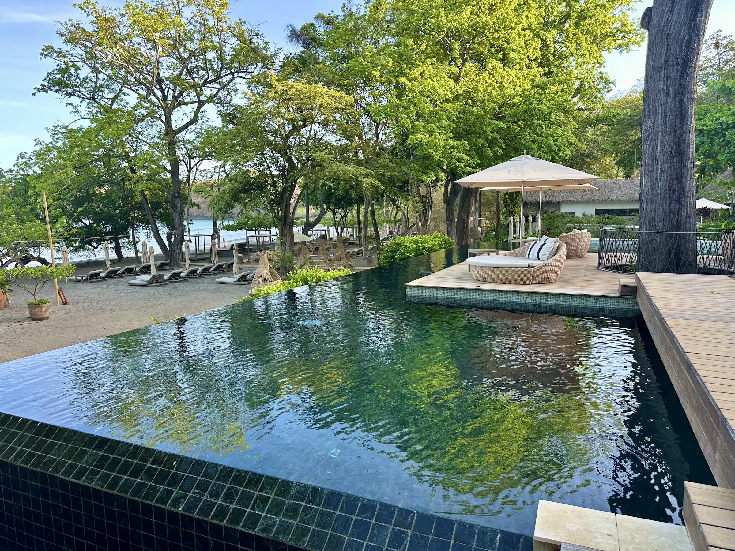 Infinity pool overlooking Prieta Beach at Prieta Beach Club in Peninsula Papagayo, Costa Rica.