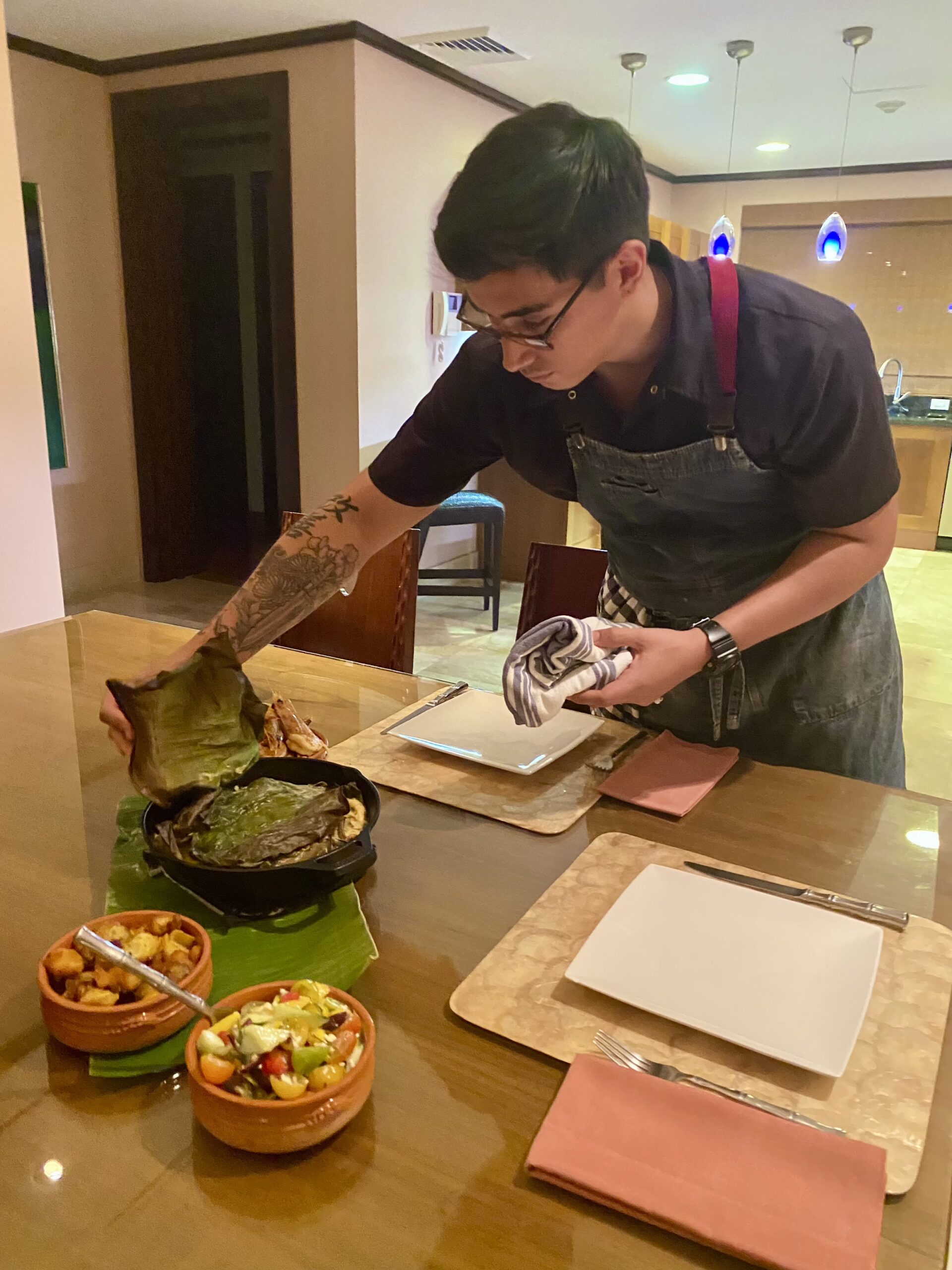 Private chef preparing a gourmet dinner in a luxury villa in Peninsula Papagayo, Costa Rica