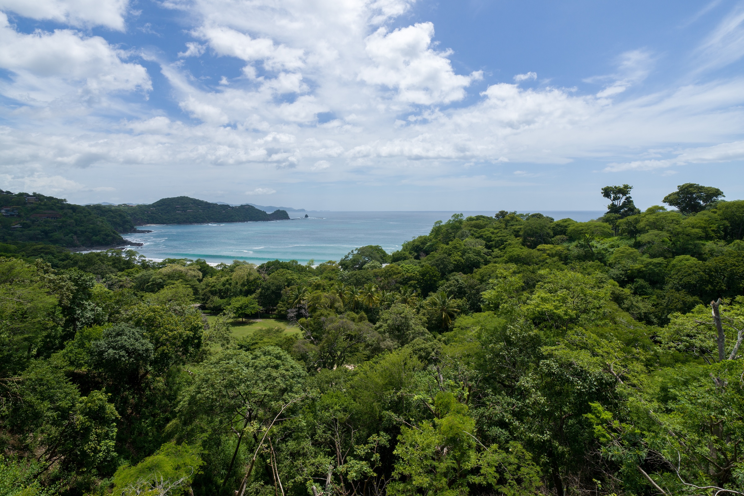 Pacific Ocean and tropical forest view from Sky’s Edge in Peninsula Papagayo